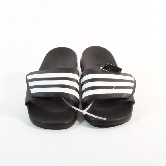 Men’s Adidas Comfort Slides Sandals Black White - Picture 4 of 8